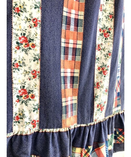 patchwork print dress