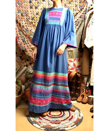 70s patchwork cotton dress