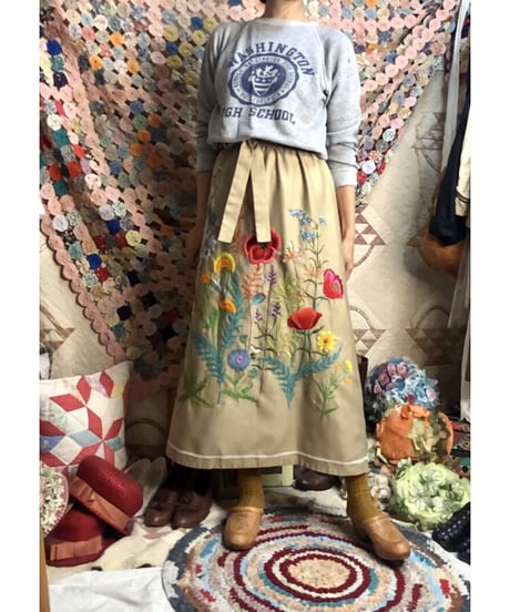 hand embroidered wrap skirt