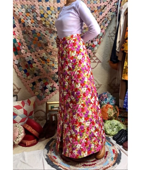 60-70's quilting flower skirt