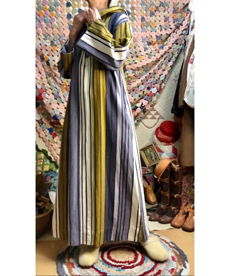 70s hoodie stripe dress