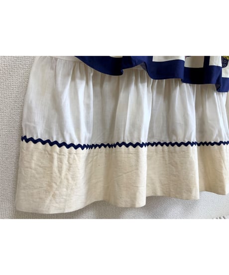 70s patchwork print apron dress