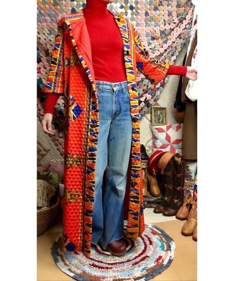 60s paisley quilting dress