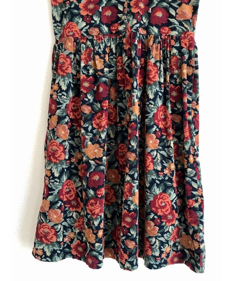 corduroy flower one-piece