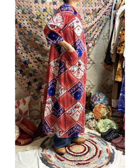 handkerchief patchwork print robe