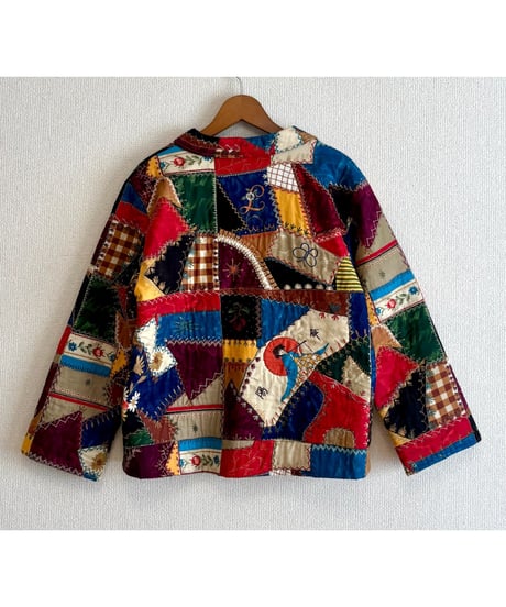 unique crazy quilt print jacket