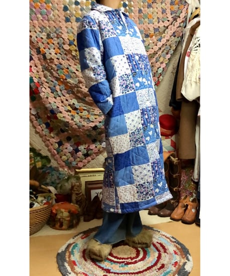 patchwork print quilting coat