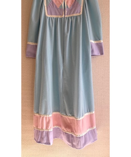 70s pastel fleece dress