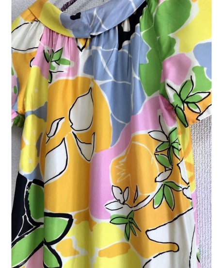 60's flower midi dress