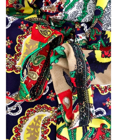 patchwork print paisley dress