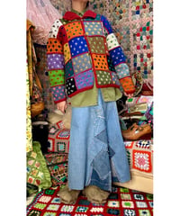 patchwork design ecuador knit cardigan