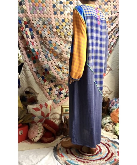 plaid beads rayon dress