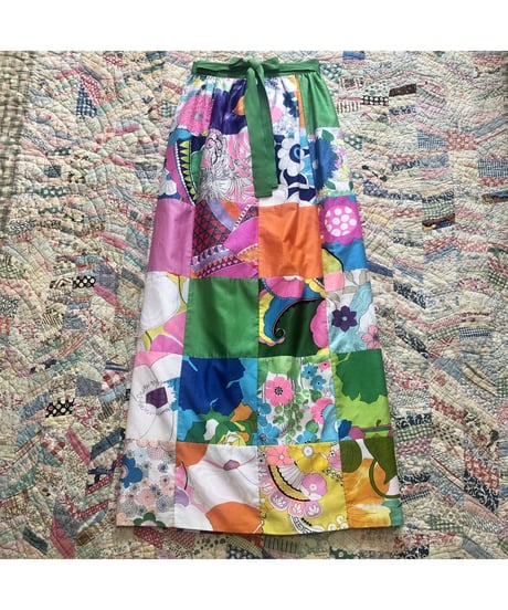 60's patchwork wrap skirt