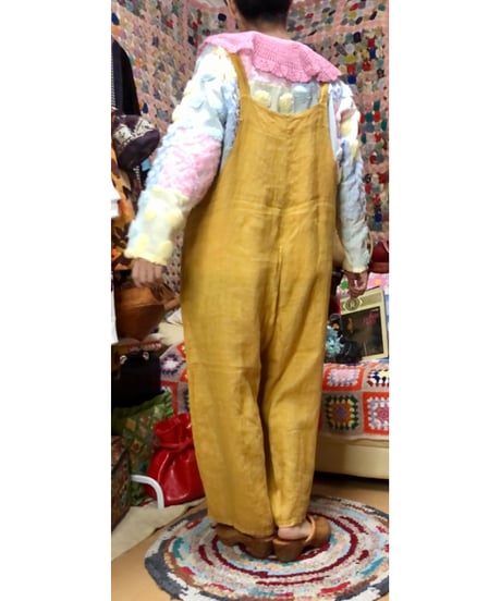 made in italy linen salopette pants