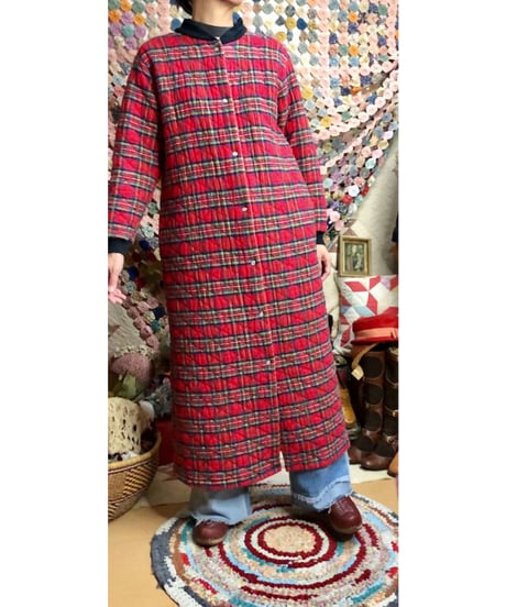 plaid quilting robe