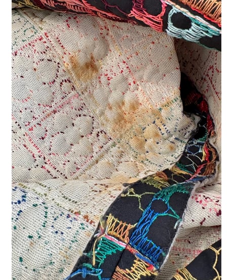 70s embroidered quilting skirt