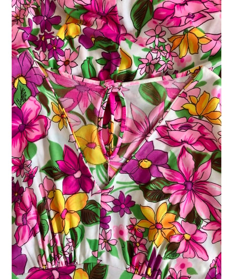 70s flower easy dress