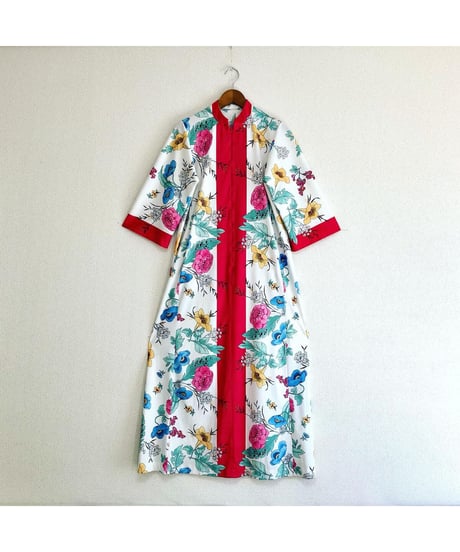 70's flower easy dress