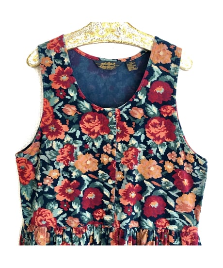 corduroy flower one-piece