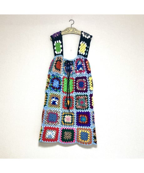 granny square one-piece blue
