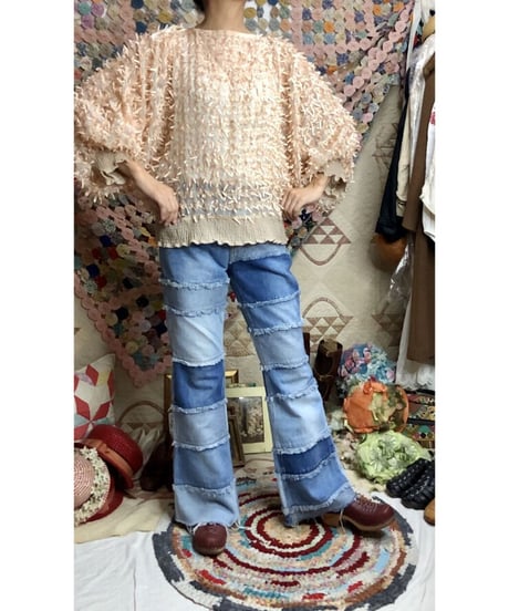 70-80's dolman sleeve ribbon tops