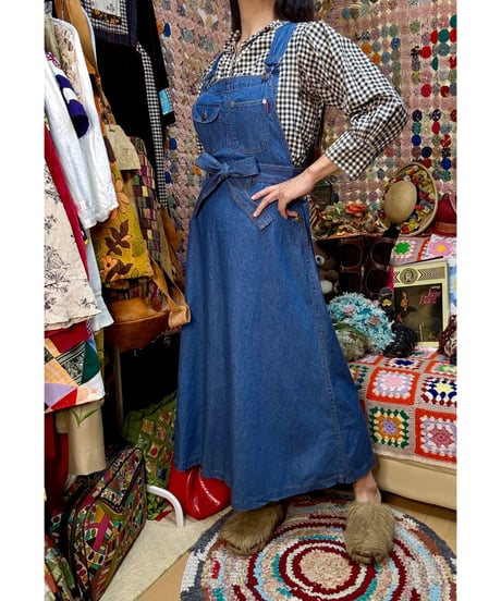 light denim salopette skirt