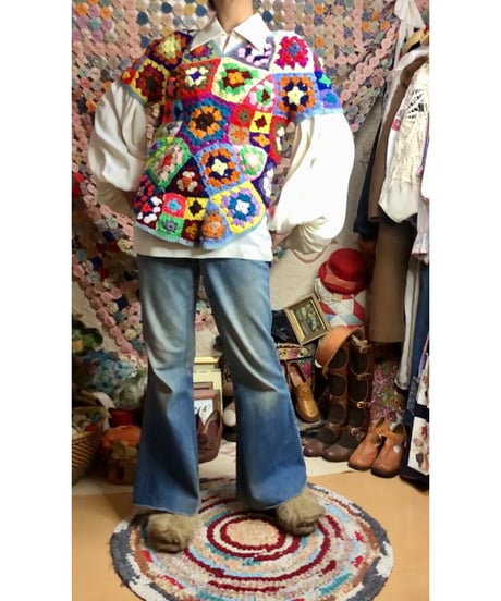 granny square pullover tops