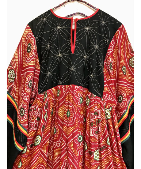 70's mirror work embroidered dress
