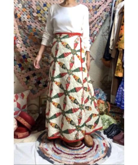 patchwork print quilting wrap skirt
