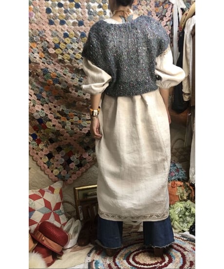 mix color knit vest