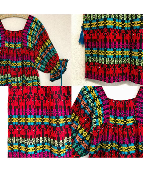 vintage guatemala embroidered one-piece