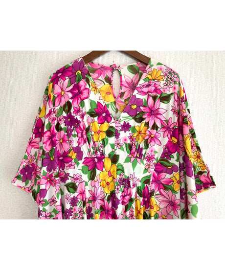 70s flower easy dress