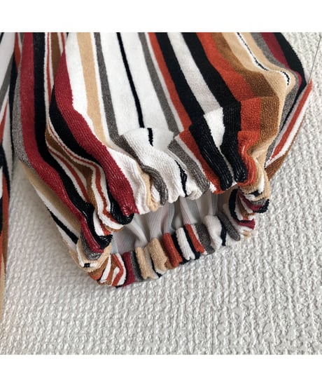 1960-70's stripe pile one-piece