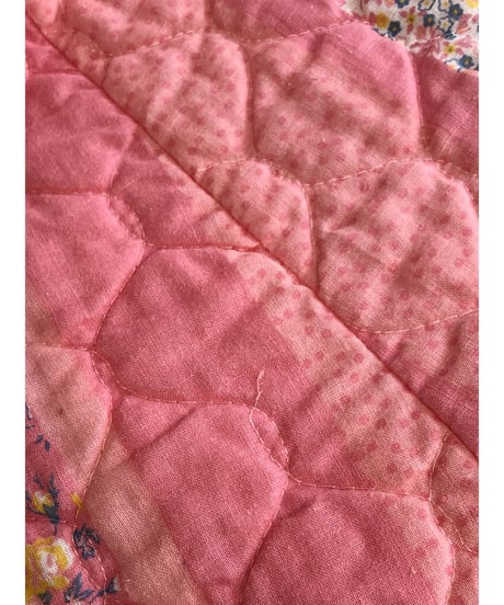 70s quilted flower dress