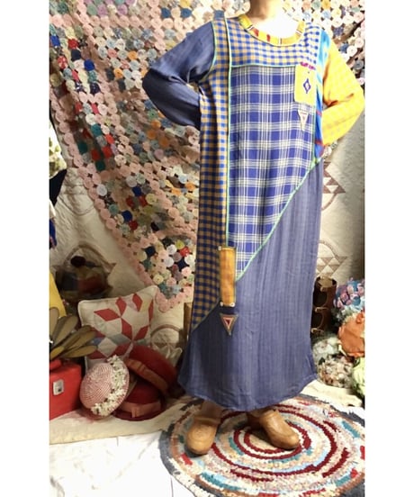 plaid beads rayon dress