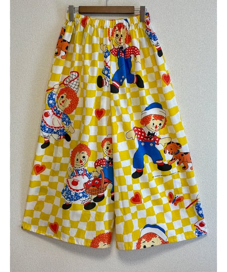 Raggedy Ann & Andy super wide leg pants（70s fabric）