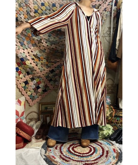 1960-70's stripe pile one-piece