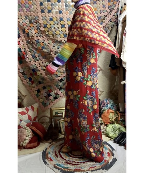 70's flower cotton dress