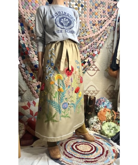 hand embroidered wrap skirt