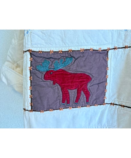 forest motif quilting jacket