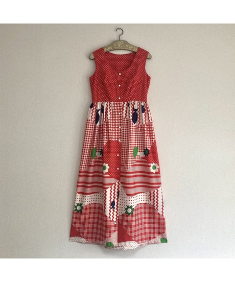 1970's flower ＆ fish one-piece