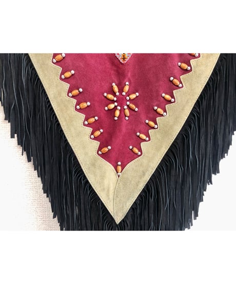 suede fringe shawl