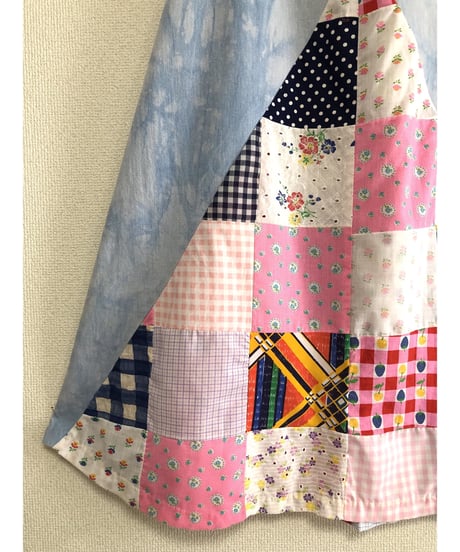70's denim × patchwork skirt