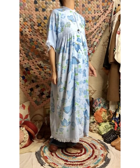 70s butterfly pile dress