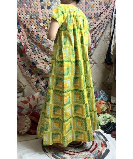 70's patchwork print dress