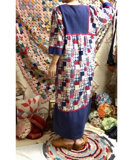 patchwork print dress