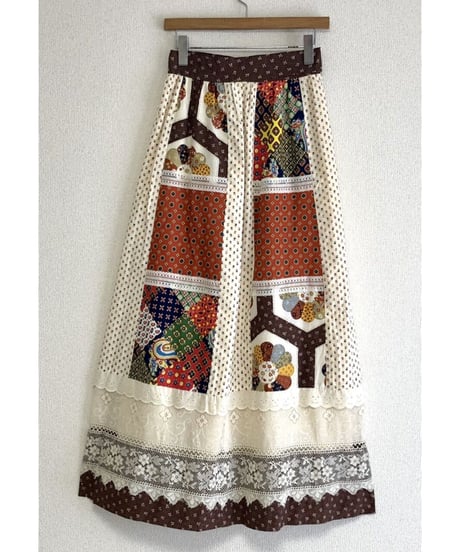70's patchwork print skirt