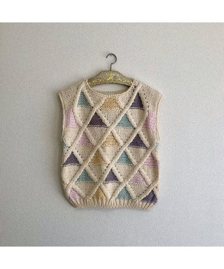 hand knit pastel vest