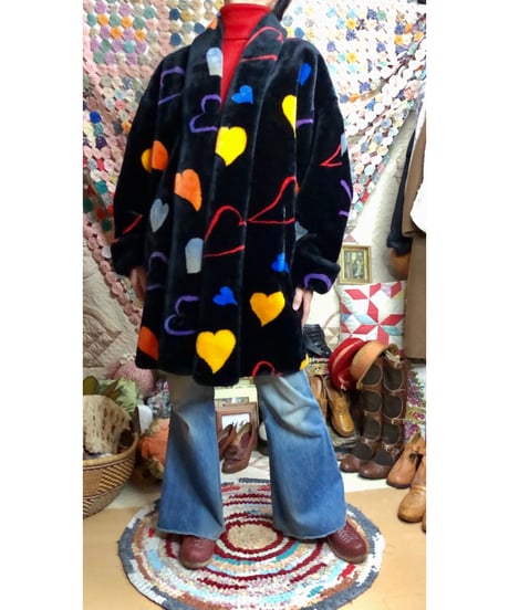 donnybrook faux fur heart motif coat