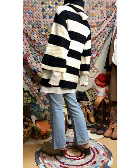 70s stripe hoodie knit